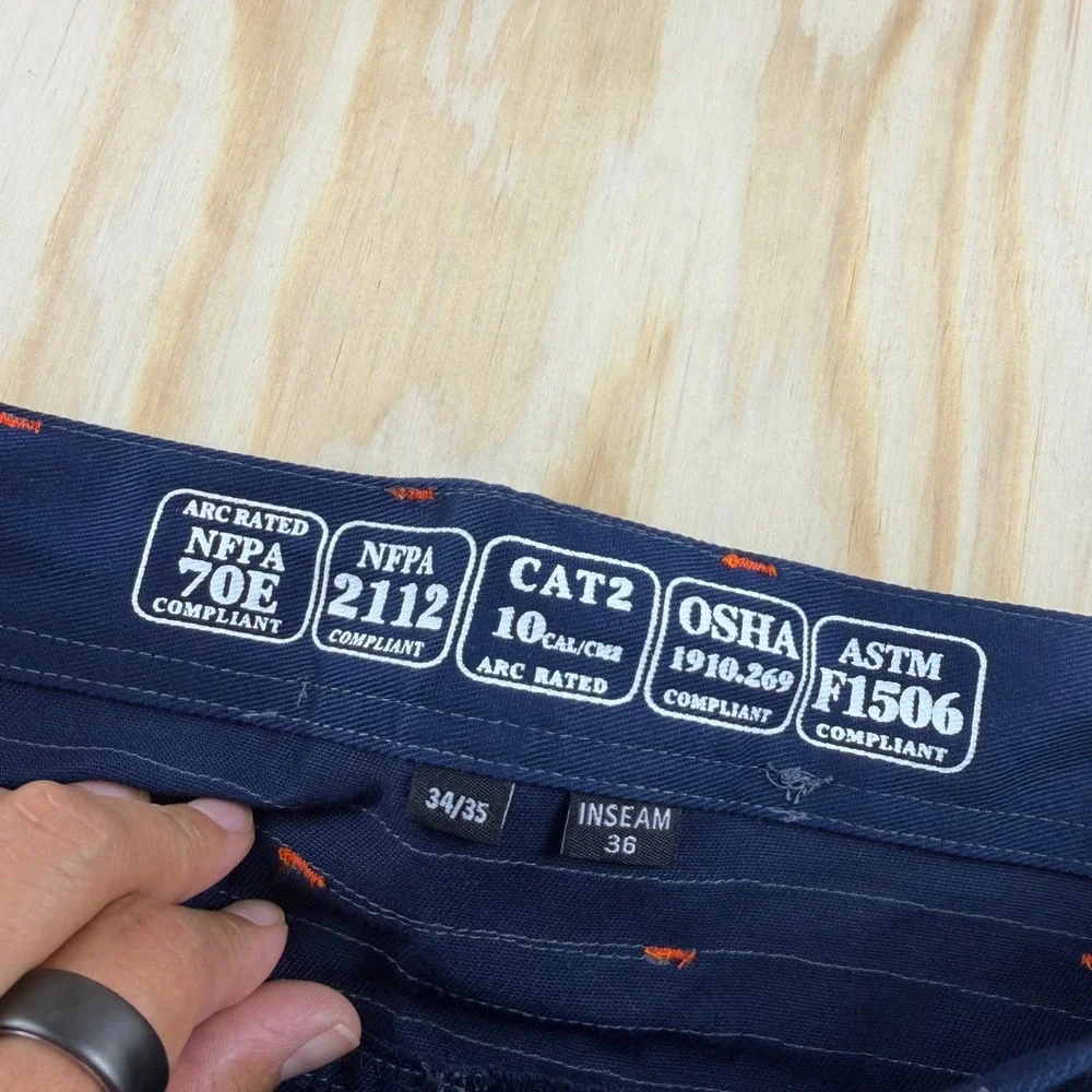Kontra Winner FR Pants Mens 34/35x34 Navy Blue Flame Resistant ATPV 10 CAT2 Work